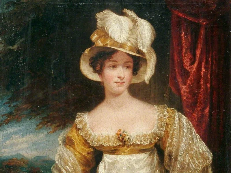 1779-Joseph Clover - Ritratto di una signora con un cappello di piume di struzzo - Norwich Castle Museum & Art Gallery